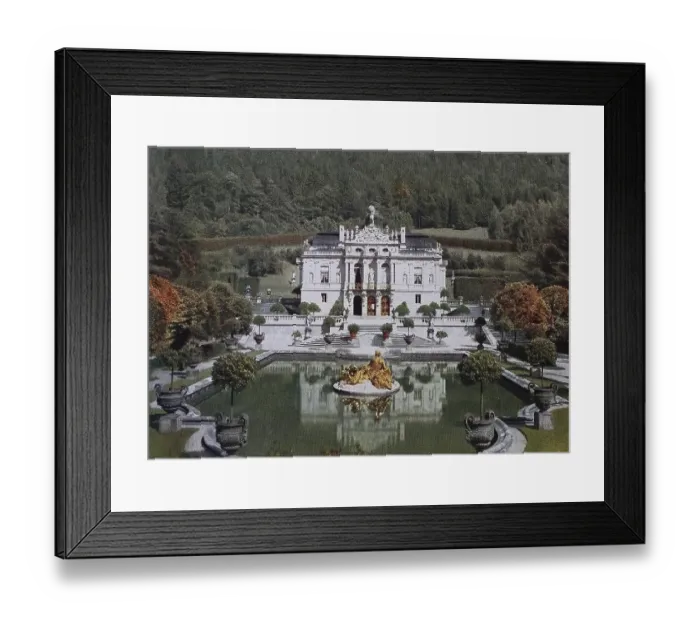 Framed Print : Historical photo of Linderhof Castle