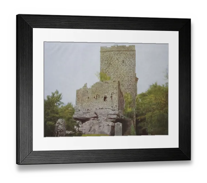 Framed Print : Historical photo around 1880 of Trifels Castle in the Palatinate Framed Print : Historical photo around 1880 of Trifels Castle in the Palatinate