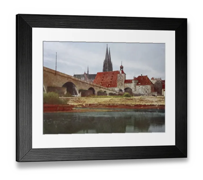 Framed Print : Historical photo around 1880 of Regensburg