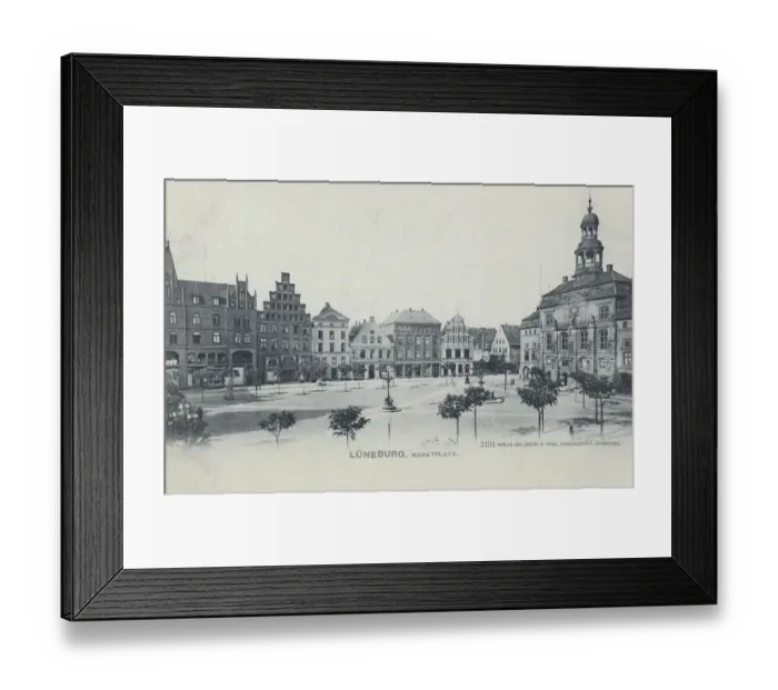Framed Print : Market place of Lueneburg, Lower Saxony
