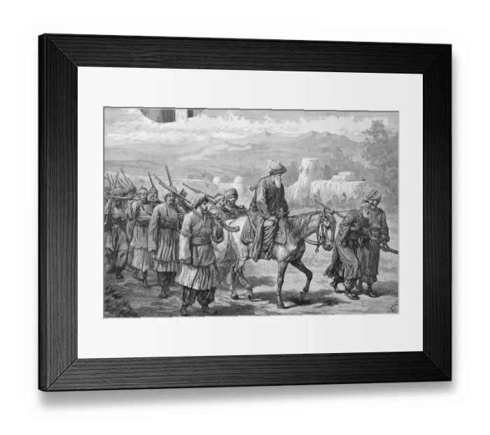 Framed Print : Eine Gruppe von Kaempfern in Afghanistan