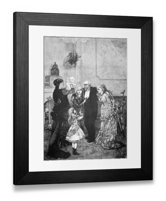 Framed Print : The great-grandfather is presented with the family offspring Framed Print : The great-grandfather is presented with the family offspring