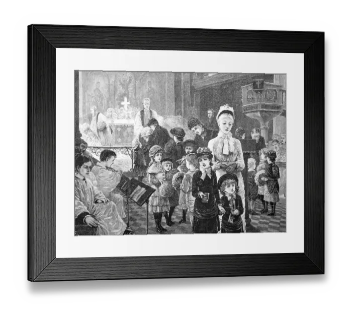 Framed Print : A church flower celebration in May