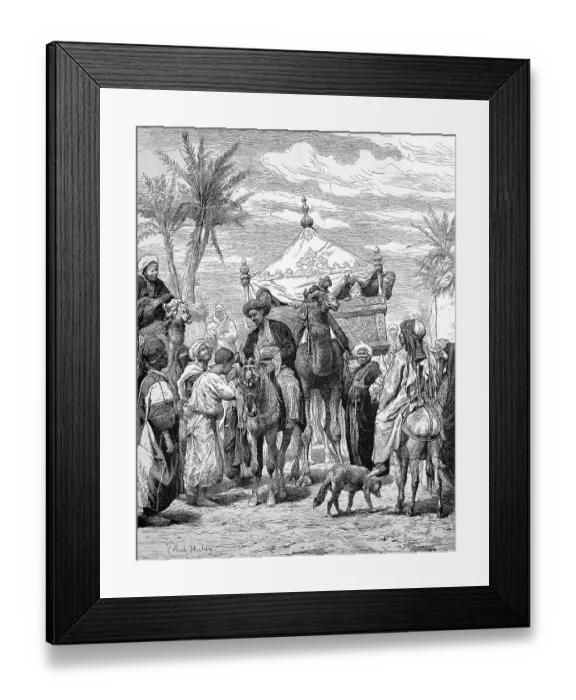 Framed Print : The landlord returns from the pilgrimage in 1879 from Mecca and is greeted by his subjects Framed Print : The landlord returns from the pilgrimage in 1879 from Mecca and is greeted by his subjects