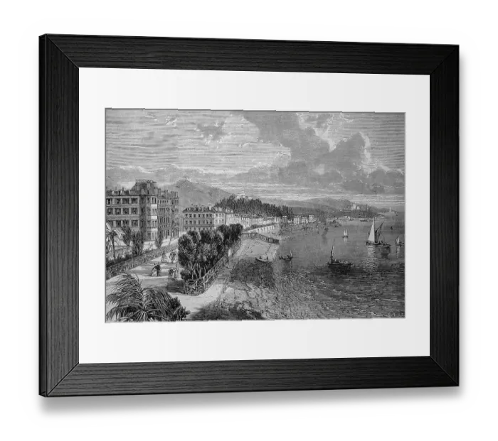 Framed Print : The Promenade des Anglais in Nice in 1880