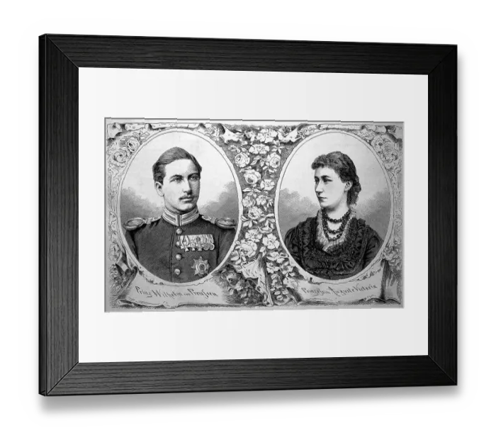 Framed Print : Prince William of Prussia and his bride Auguste Viktoria of Schleswig-Holstein Framed Print : Prince William of Prussia and his bride Auguste Viktoria of Schleswig-Holstein