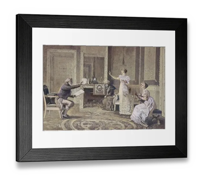 Framed Print : The Singing Lesson, the Music Teacher and his Pupils