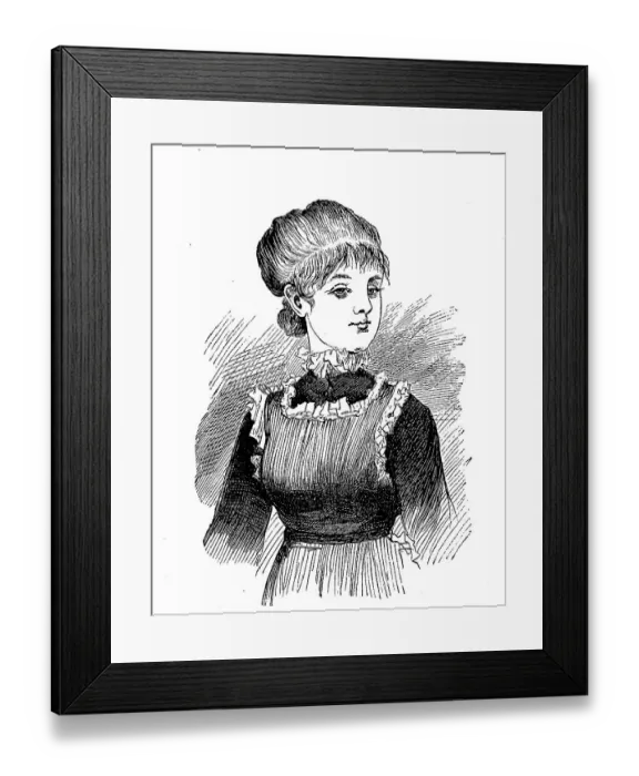 Framed Print : Woman, saleswoman in a shop according to her line of business Framed Print : Woman, saleswoman in a shop according to her line of business