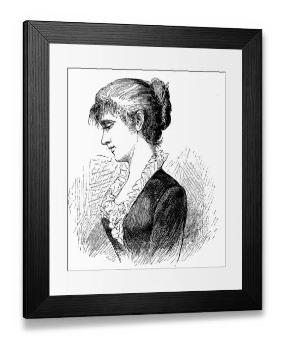 Framed Print : Woman, saleswoman in a shop according to her line of business