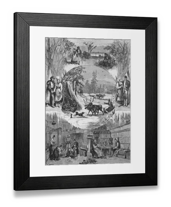 Framed Print : Scenes and types of daily life in Sweden and Norway in 1880