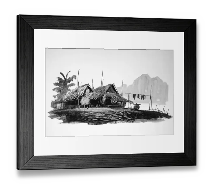 Framed Print : Fish in a fishing village, Fishing boat
