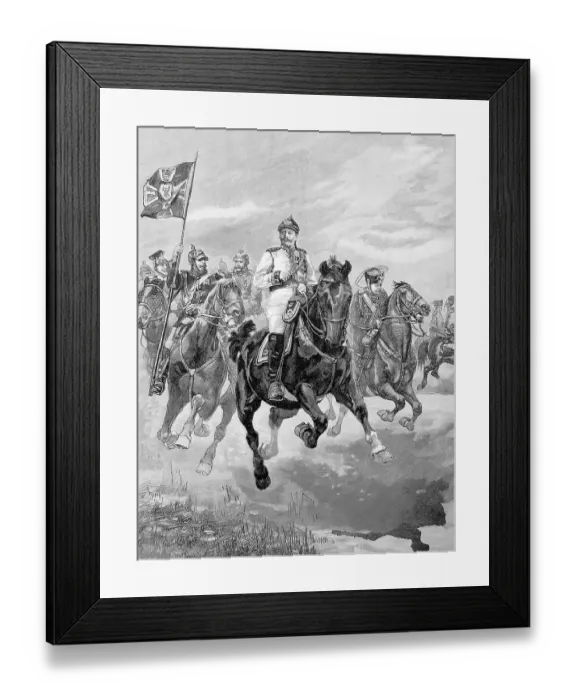 Framed Print : Emperor Wilhelm II on horseback on the manoeuvre field Framed Print : Emperor Wilhelm II on horseback on the manoeuvre field