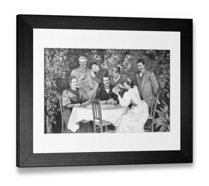 Framed Print : Fine Society Playing Skat in the Arbour on Sunday Afternoon