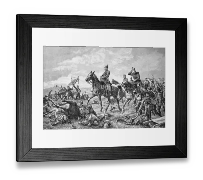 Framed Print : King William with his staff on the evening after the Battle of Sedan on the heights of Floing Framed Print : King William with his staff on the evening after the Battle of Sedan on the heights of Floing