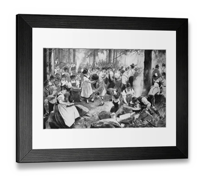 Framed Print : Fair in the upper Allgaeu, here the locals at the three lidre Struempf dance