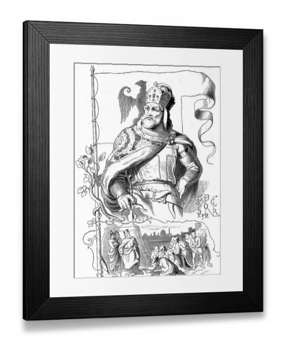 Framed Print : Frederick I called Barbarossa (born around 1122) (died 10 June 1190)