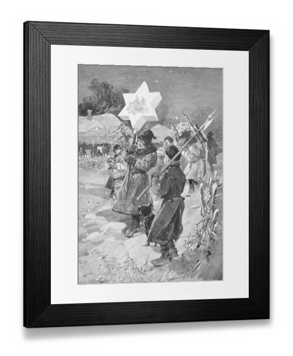Framed Print : Historical illustration of a Christmas tradition in Podolia or Podilia