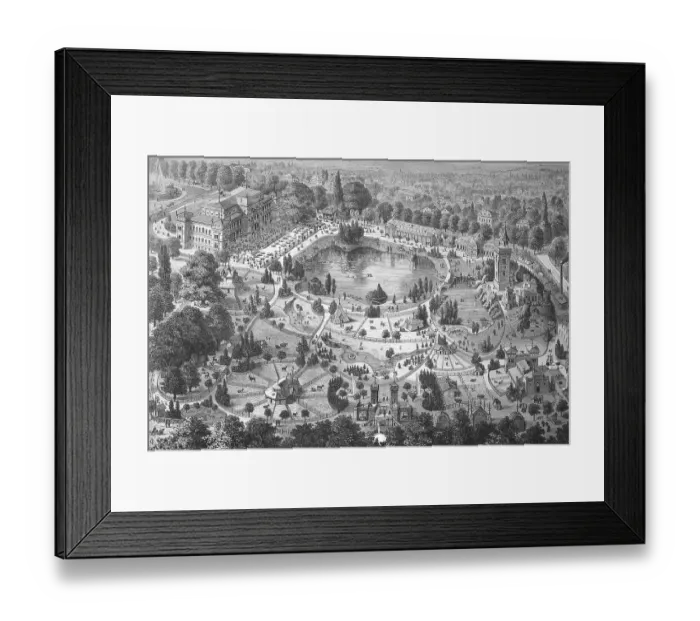 Framed Print : Historical illustration of the Frankfurt Zoological Garden Framed Print : Historical illustration of the Frankfurt Zoological Garden