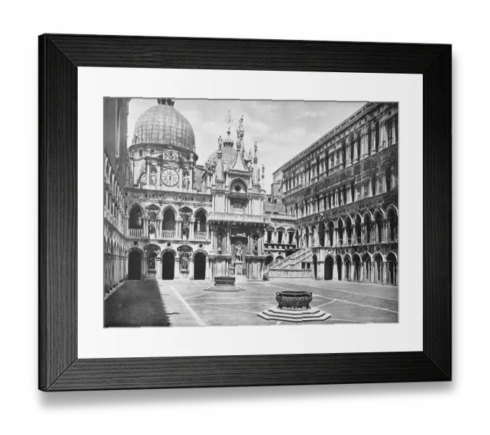 Framed Print : Historic photograph (ca 1880) of the courtyard of the Doge's Palace