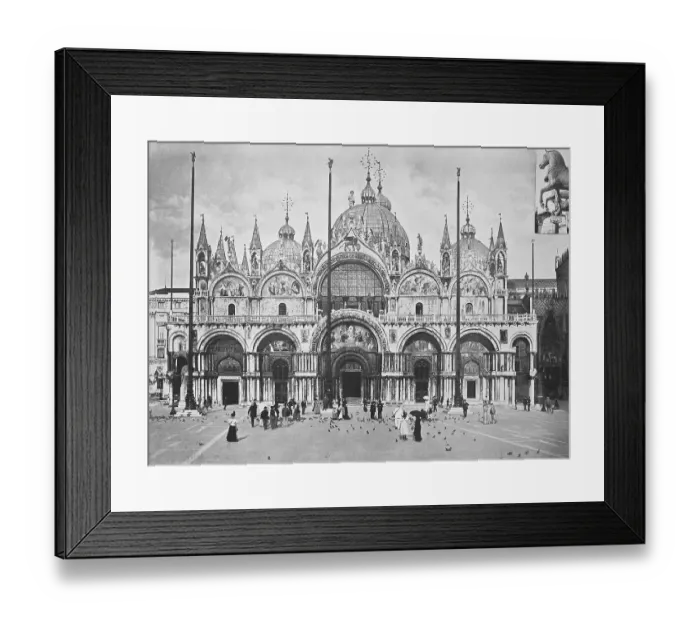 Framed Print : Historical photo (ca 1880) of The west facade of St