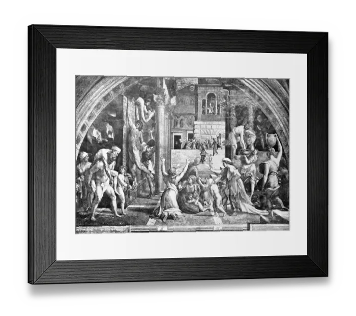 Framed Print : Historic photograph (ca 1880) of The Fire in the Borgo
