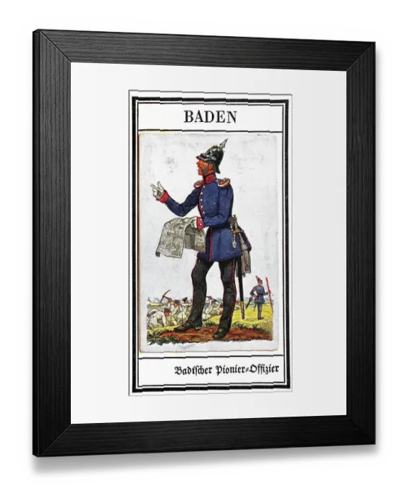 Framed Print : German uniforms of the 19th century