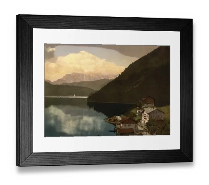 Framed Print : The Walchensee with Urfeld in Upper Bavaria