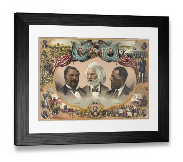 Framed Print : Heroes of the Coloured Race. Head-and-shoulders portraits of Blanche Kelso Bruce