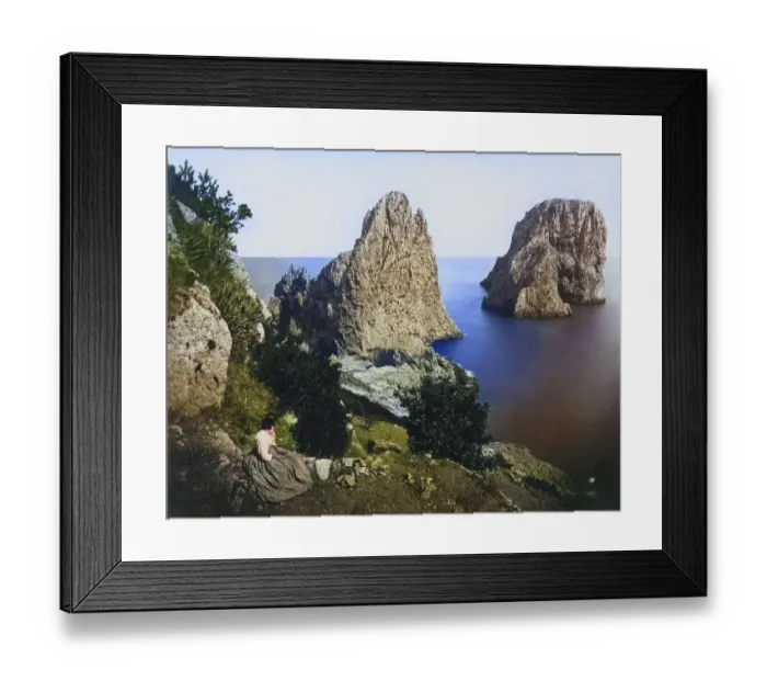 Framed Print : Faraglioni, cone- to needle-shaped rock formations