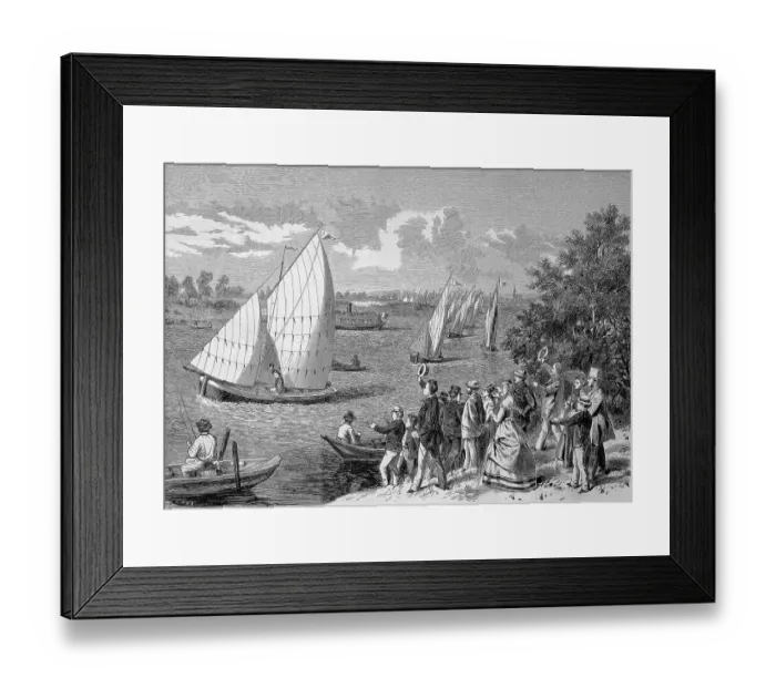 Framed Print : Regatta, boat race, sailing boats on the Wannsee in Berlin