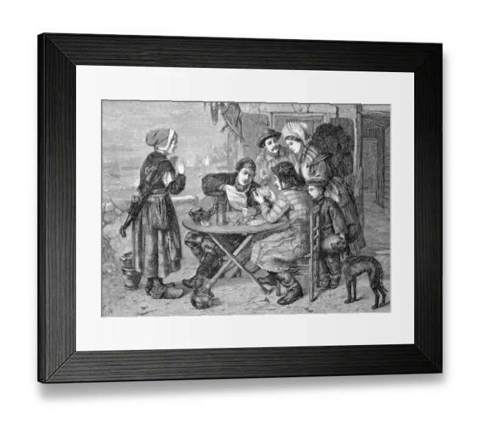 Framed Print : The family bought a lottery ticket and compared it with the winning list