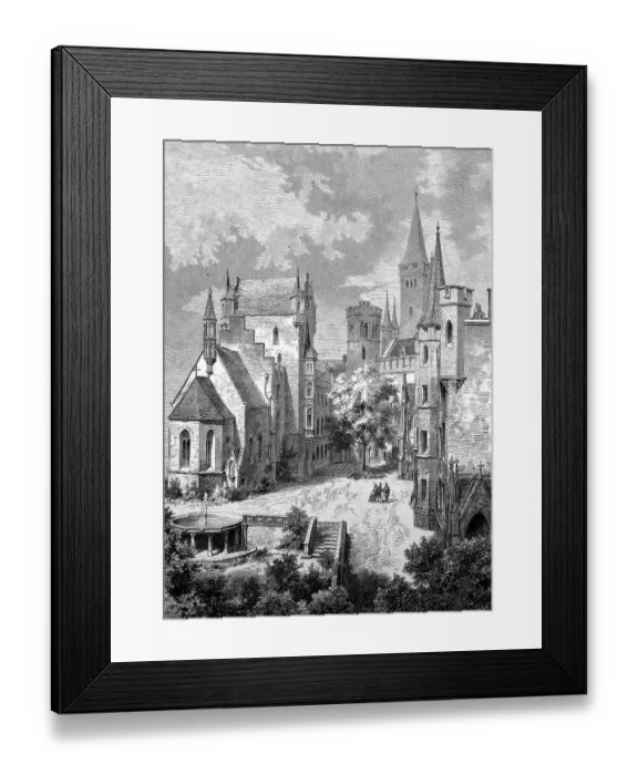 Framed Print : Inner courtyard of Hohenzollern Castle