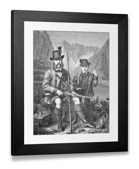 Framed Print : Emperor Franz Joseph I of Austria and Rudolf