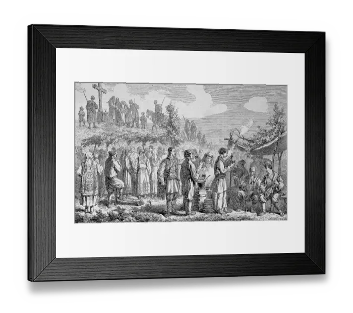 Framed Print : A village fete in Riga, 1880, Latvia, Europe Framed Print : A village fete in Riga, 1880, Latvia, Europe