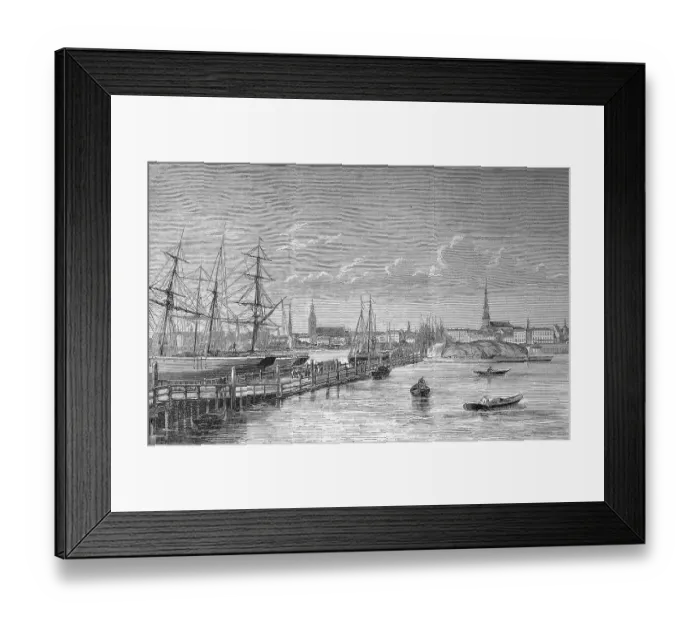 Framed Print : Harbour view of Riga, Latvia, Historic