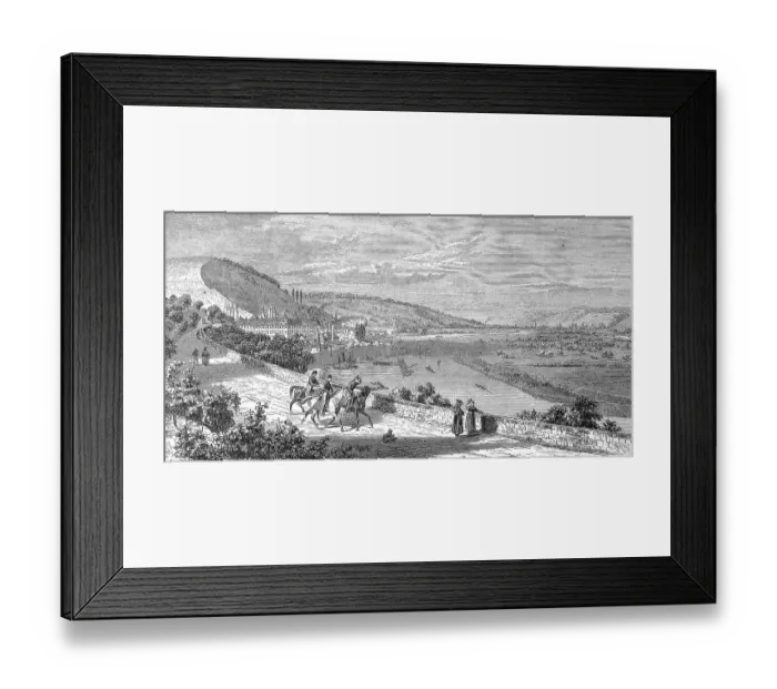 Framed Print : Main and the Oberzell Monastery near Wuerzburg