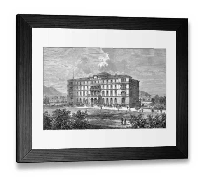 Framed Print : Building of the Hotel Europa in Salzburg