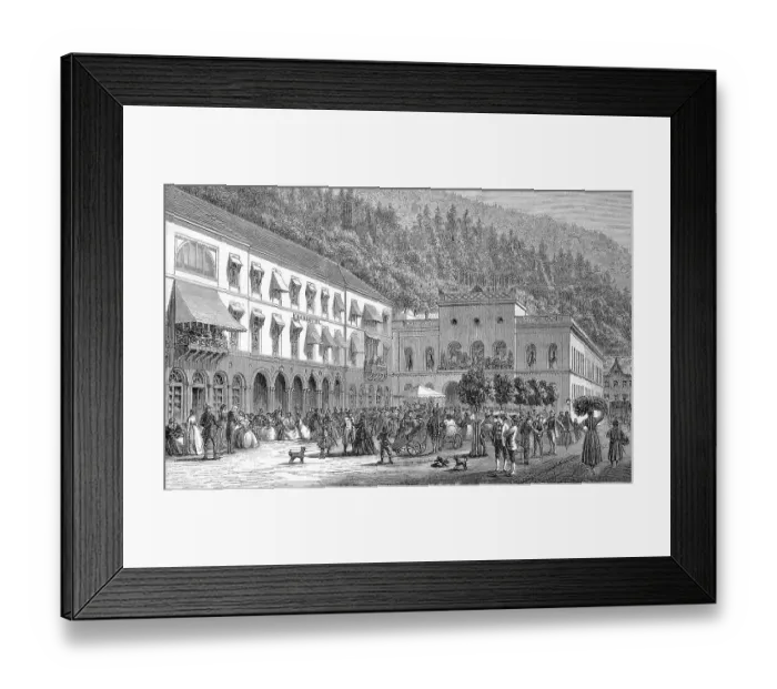 Framed Print : The spa town of Wildbad with the bathhouse and the spa hotel Framed Print : The spa town of Wildbad with the bathhouse and the spa hotel