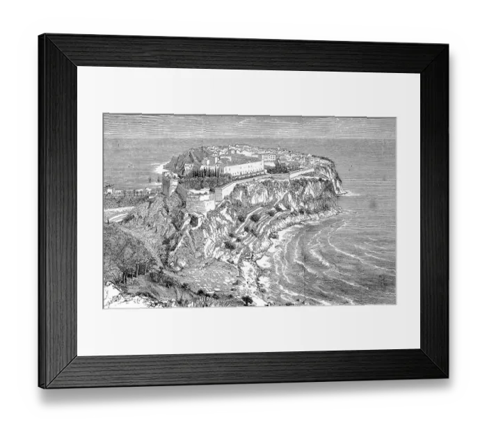 Framed Print : View of Monaco, c. 1885, Le Rocher Framed Print : View of Monaco, c. 1885, Le Rocher