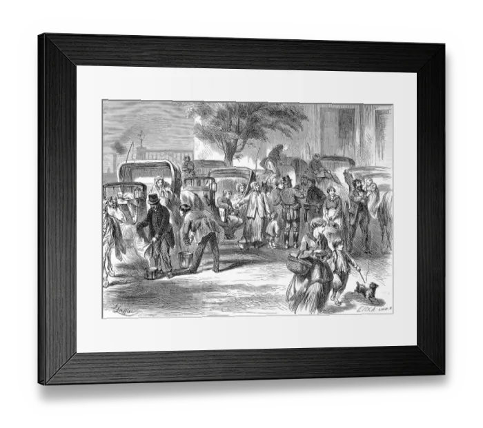 Framed Print : A car park for horse-drawn carriages Framed Print : A car park for horse-drawn carriages