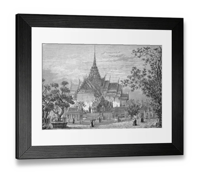 Framed Print : The Temple with the Funerary Urns of the Kings of Siam Framed Print : The Temple with the Funerary Urns of the Kings of Siam