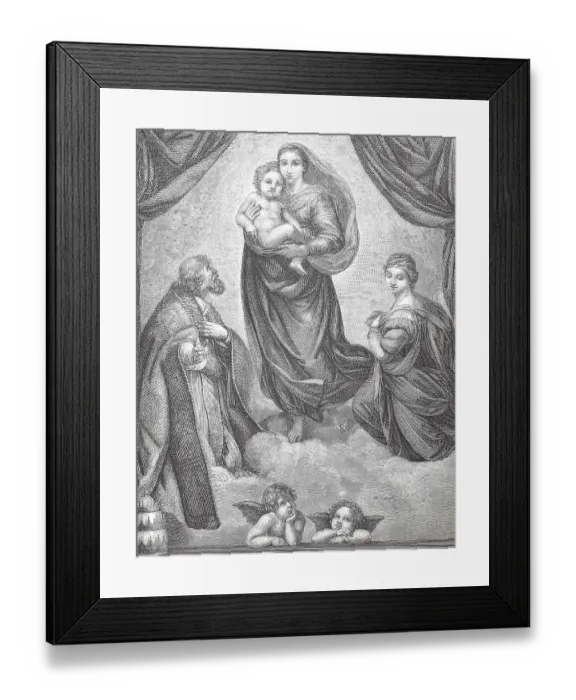 Framed Print : The Sistine Madonna, also known as Madonna di San Sisto Framed Print : The Sistine Madonna, also known as Madonna di San Sisto