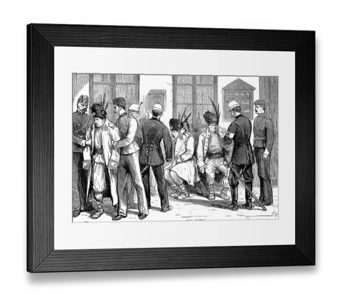 Framed Print : Unfit Romanian soldiers at a railway station