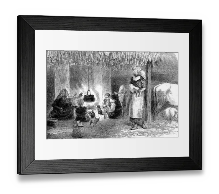 Framed Print : Interior of a simple Bulgarian peasant dwelling Framed Print : Interior of a simple Bulgarian peasant dwelling