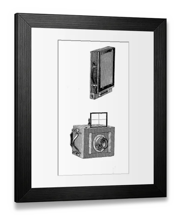 Framed Print : A camera for travellers, closed and a snapshot camera by Anschuetz Framed Print : A camera for travellers, closed and a snapshot camera by Anschuetz