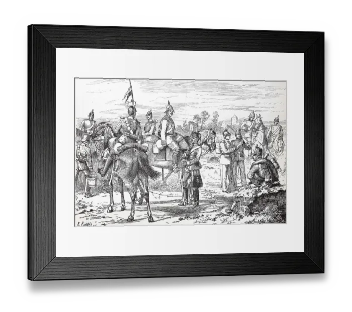 Framed Print : German Army around 1880, Prussian Artillery and Train