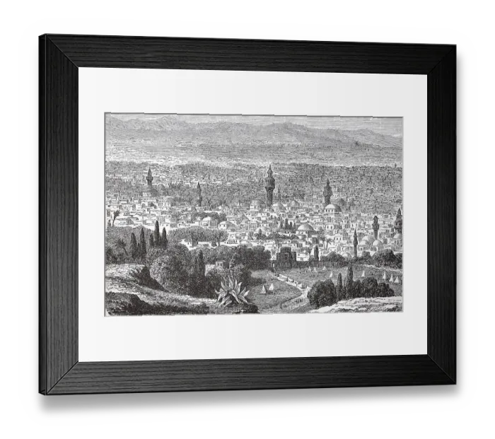 Framed Print : View of Damascus in 1880, Syria Framed Print : View of Damascus in 1880, Syria