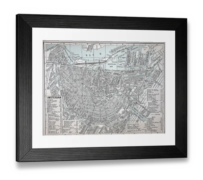 Framed Print : City map of Amsterdam, c. 1880