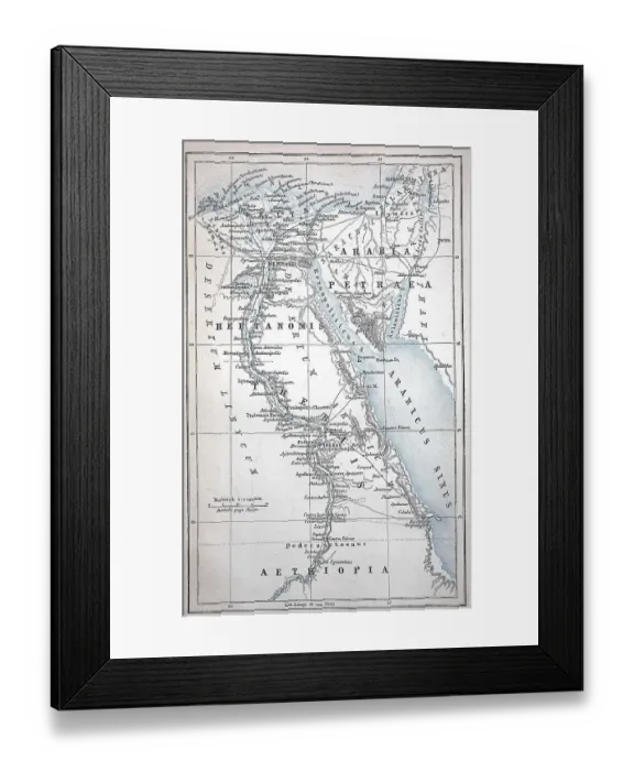 Framed Print : Map of Egypt at the time of Roman rule