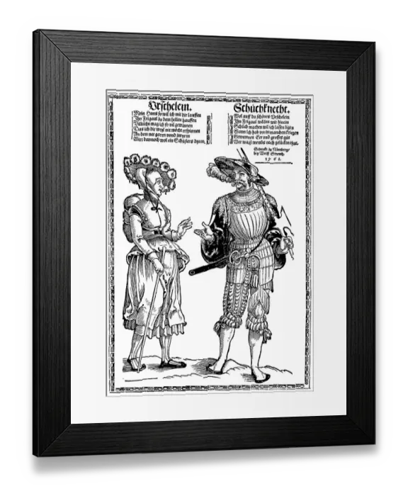 Framed Print : A craftsman leaves his profession and goes to war as a lansquenet